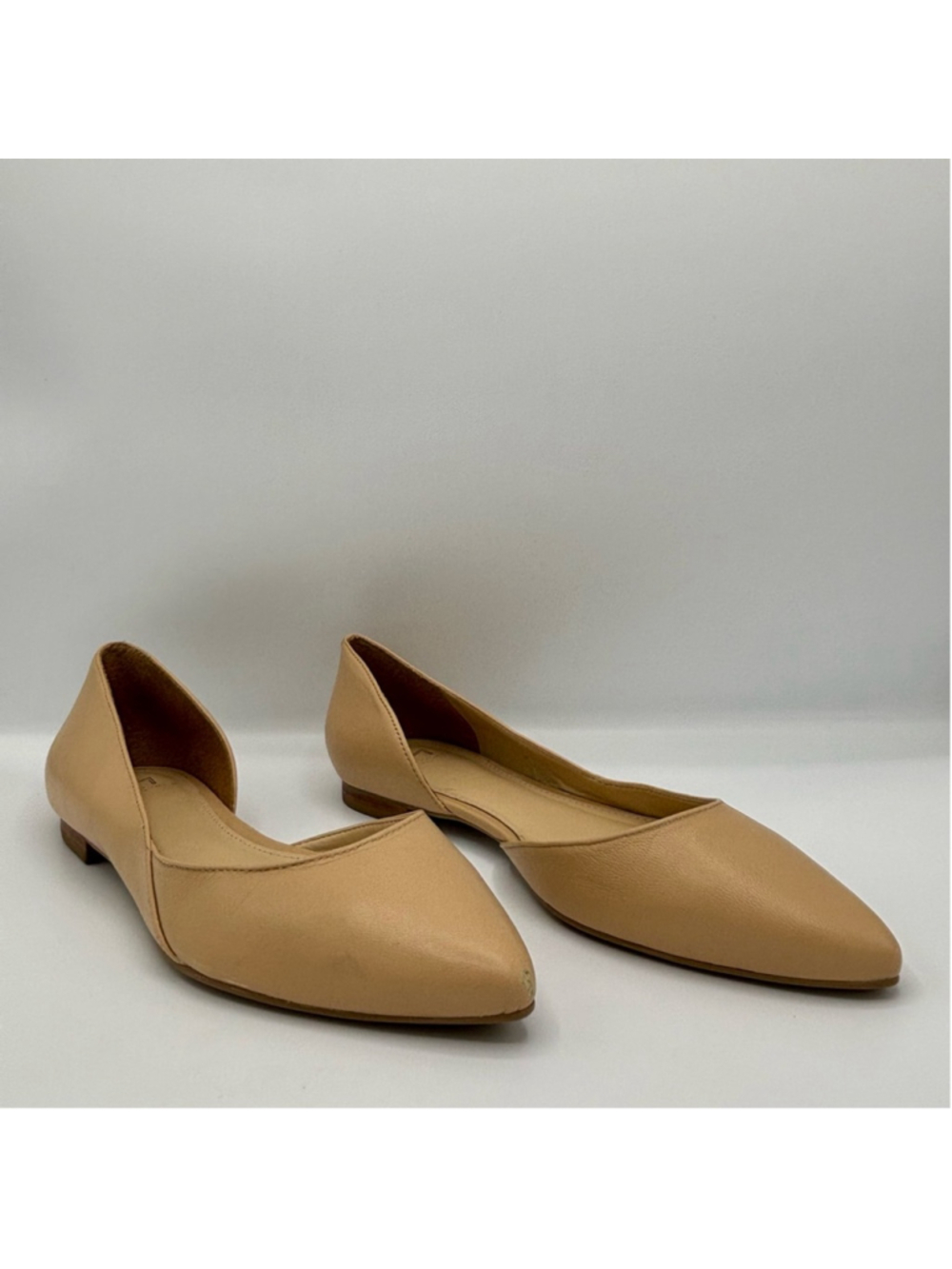 MARC FISHER Sunny Half D'orsay Flat In Beige Leather Size 7.5 - Picture 8 of 14